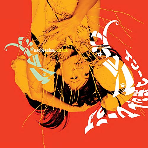 Stylized yellow and orange image of a person with branches and Japanese text.