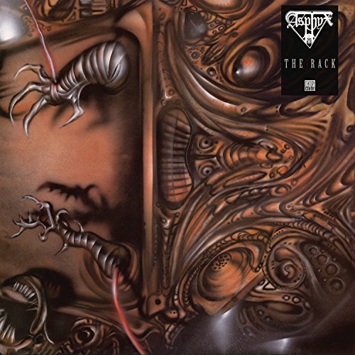 Surreal brown abstract art with clawed appendages and the Asphyx logo in the corner.