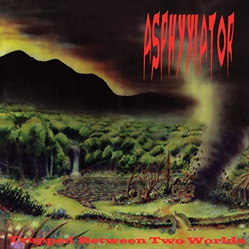 Album cover featuring a surreal landscape with a dark sky and red text.