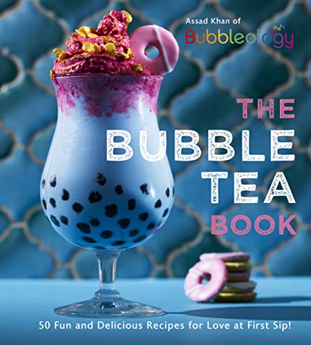 Bubble tea book cover featuring a vibrant blue drink with tapioca pearls.