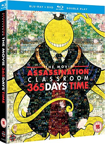 Blu-ray cover featuring Koro-sensei made of a photo mosaic against a school background.