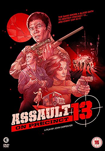 Movie poster for "Assault on Precinct 13" featuring a police officer with a shotgun.