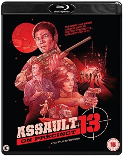 “Assault on Precinct 13” Blu-ray cover featuring a distressed man with a gun.