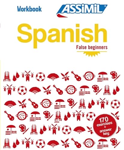 Spanish" workbook cover with colorful icons and "170 exercises" badge.