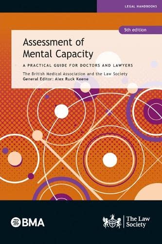 Book cover titled Assessment of Mental Capacity with orange background and abstract circular patterns.
