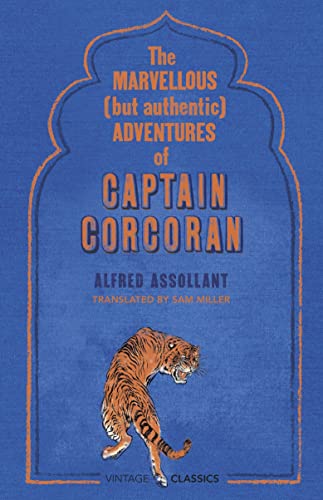 Book cover: tiger illustration, ornate frame, and title “Captain Corcoran.”