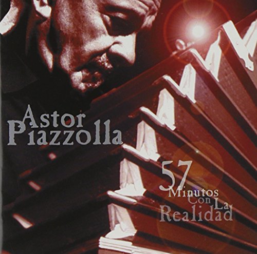 CD cover featuring Astor Piazzolla with accordion keys and red tinted background.
