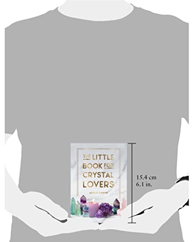 Small white book titled "The Little Book for Crystal Lovers" with crystals.