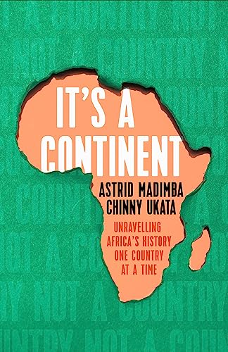 Book cover: Africa-shaped cutout with title "It's a Continent" and author names.