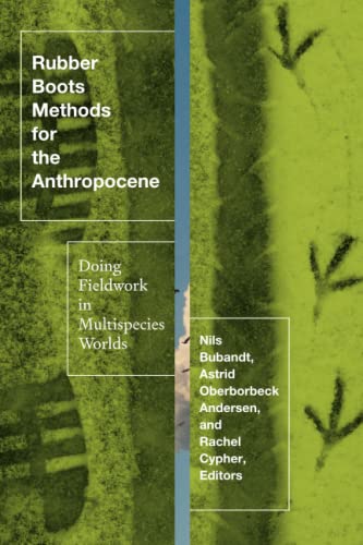 Book cover with boot prints and text: "Rubber Boots Methods for the Anthropocene.