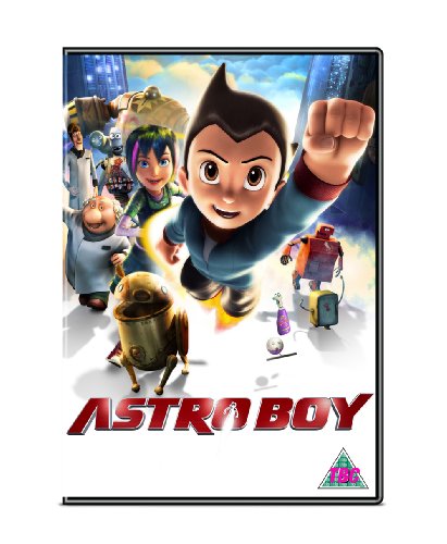 Astro Boy DVD cover featuring the robotic boy flying forward.