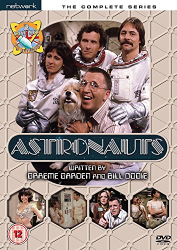 DVD cover for "Astronauts" featuring a group in spacesuits and a dog.