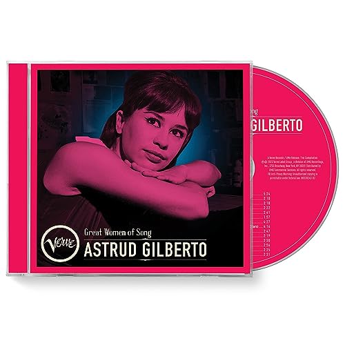 CD case featuring a pink portrait of Astrud Gilberto.