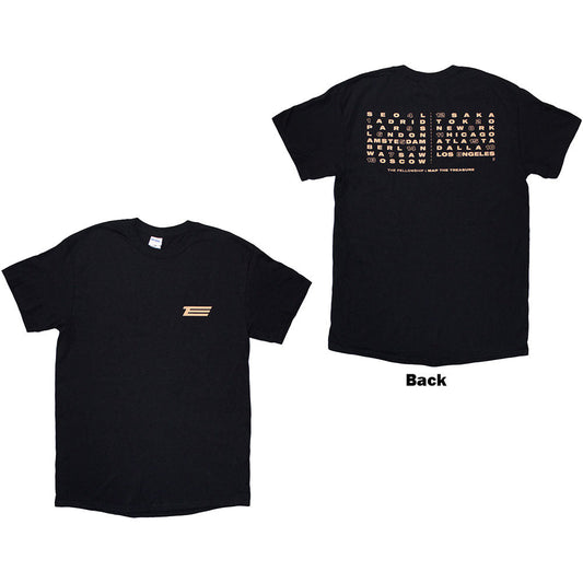 Black ATEEZ t-shirt, large size, with back print & tour design.