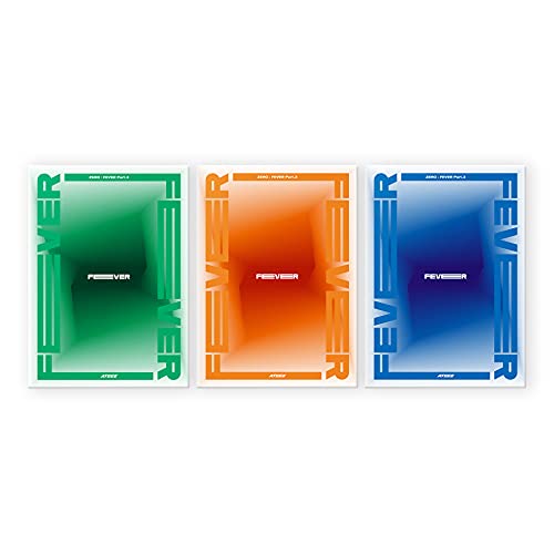 Ateez Zero: Fever Part. 3 CD cover with three gradient colored panels.