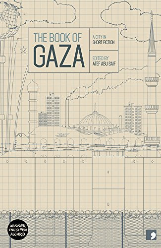 Book cover featuring a line-art illustration of the Gaza skyline on graph paper.