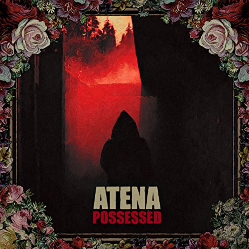 CD cover: hooded figure before a red, forest-filled doorway, floral border.
