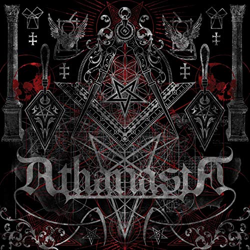 Album cover featuring occult symbols, a compass, pentagrams, and the band name Athanasia.