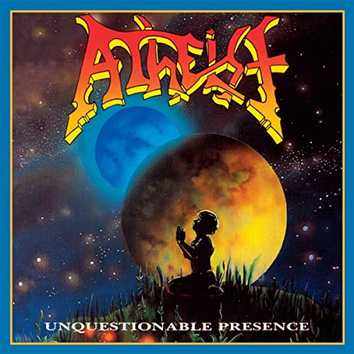 Atheist album cover: cosmic scene with planet, figure, and band logo.