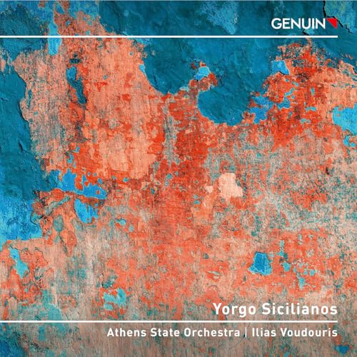 CD cover with textured orange and blue abstract art, text details.