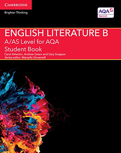 Red textbook cover with abstract floral image, titled “English Literature B”.
