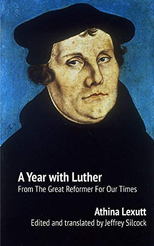 Book cover featuring a portrait of Martin Luther in a black hat and robe.