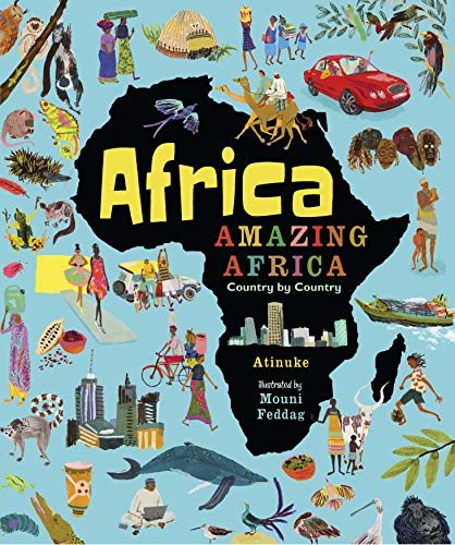 Book cover with illustrated map of Africa and diverse scenes.