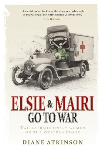 Vintage photo of two women in a Red Cross ambulance, book cover.