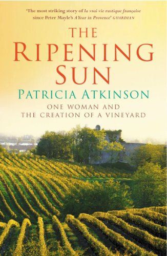 Book cover: vineyard rows with a distant stone building under a sunset.