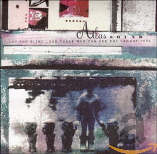 CD cover with abstract art and a blurry image of people.