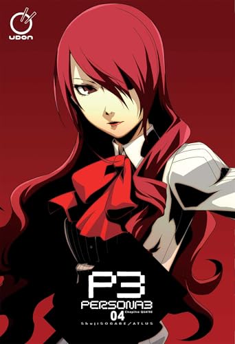 Persona 3 volume 4 cover: red-haired woman with dark clothing and “P3” logo.