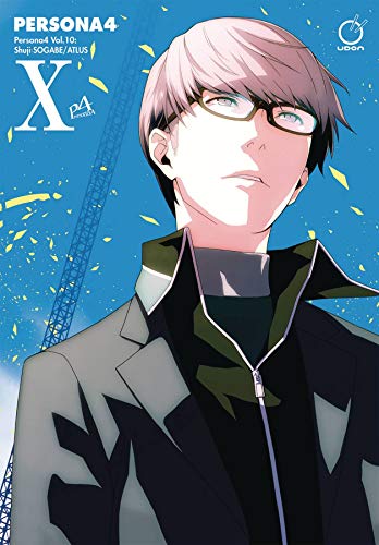 Persona 4 Volume 10 cover: a young man with glasses in a jacket.