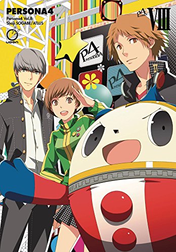 Persona 4 Volume 8" manga cover featuring anime characters and a large robot.