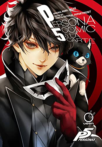 Persona 5 comic cover featuring a young man and a black cat.