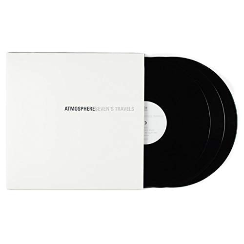 Atmosphere’s “Seven’s Travels” double vinyl record in a white jacket.