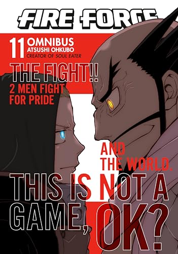 Fire Force Omnibus 11 manga cover featuring two characters facing each other in profile.