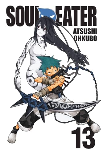 “Soul Eater” manga volume 13 cover featuring two anime characters and a scythe.