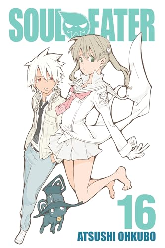 Cover of Soul Eater volume 16 featuring two anime characters and a small black creature.