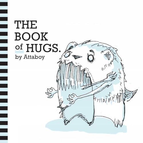 Book cover with a light blue sketch of a monster offering a hug.