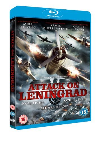 Blu-ray case for “Attack On Leningrad” featuring warplanes and explosions.