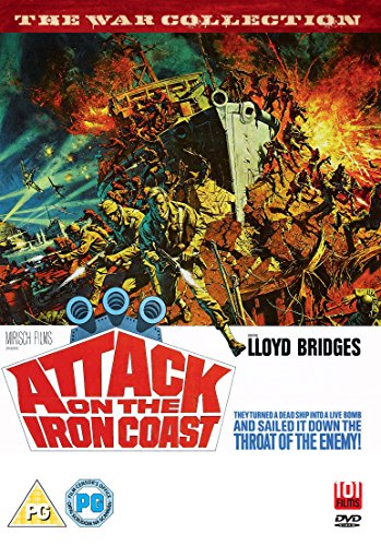 DVD cover for “Attack On The Iron Coast” depicting wartime naval battle.