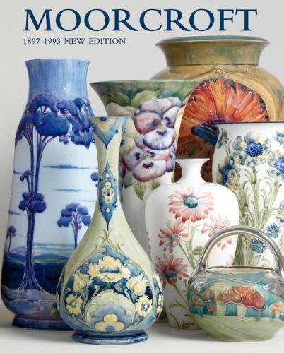 Book cover featuring colorful Moorcroft pottery vases and designs.