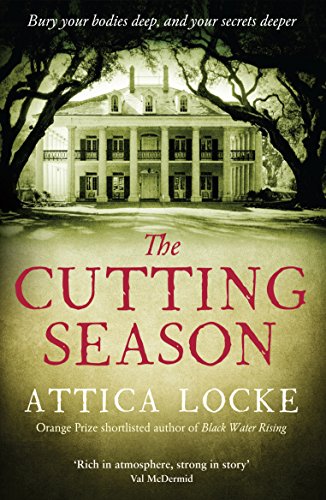 Book cover: Southern mansion framed by trees, title “The Cutting Season.”