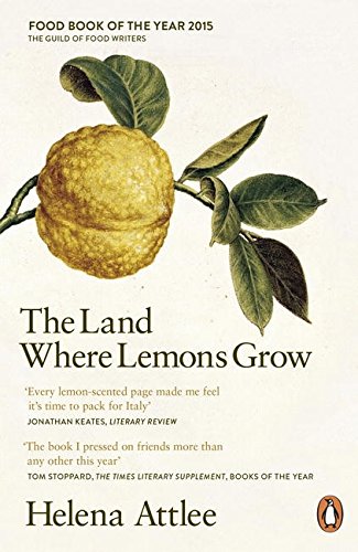 "Book cover with a lemon and leaves, titled 'The Land Where Lemons Grow'."