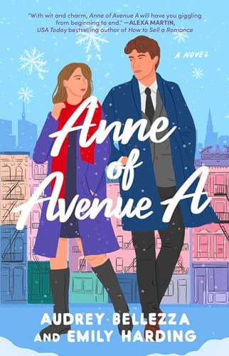 Book cover: illustrated couple in winter city scene, title “Anne of Avenue A.”