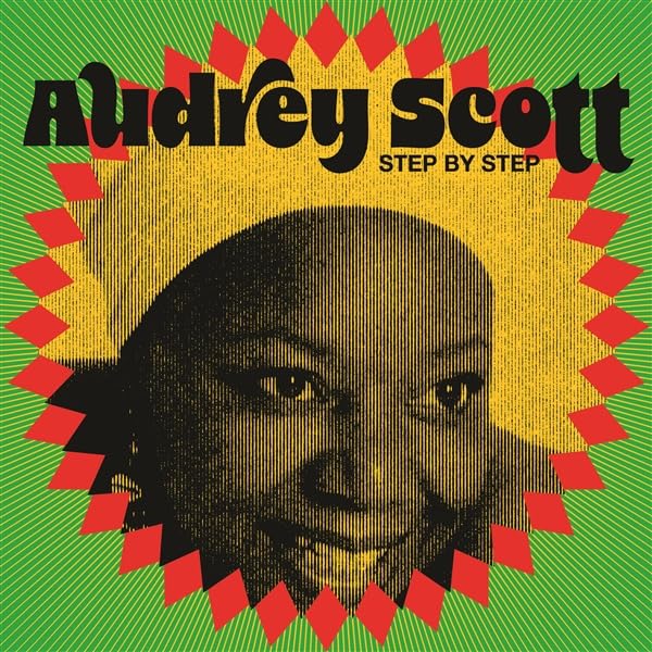 Vinyl cover featuring a portrait of Audrey Scott against a yellow and green background.