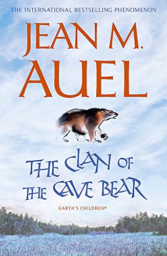 Book cover: “The Clan of the Cave Bear” with a bear illustration.