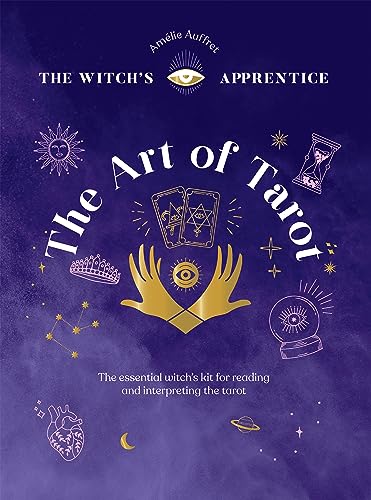 Book cover for "The Art of Tarot" with gold celestial and tarot imagery.
