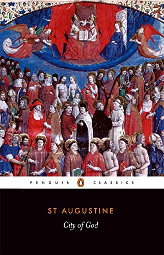 Penguin Classics edition of “City of God” by St. Augustine, religious artwork.