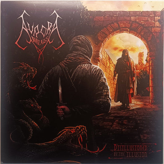 Vinyl album cover: hooded figure, snakes, and arched stone gateway.
